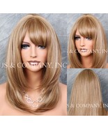 Human hair Blend Wig Face Framing Razor Cut Ash blonde mix Heat Safe Ful... - $1,678.11 MXN