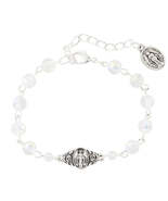 MIraculous Medal Crystal Beads 1 Decade Rosary Bracelet, New #MD-072 - $15.95