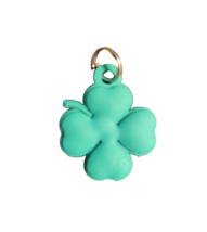 Rubber Silicone Mini Craft Jewelry Bracelet Charm  - New - Green Clover - £5.50 GBP