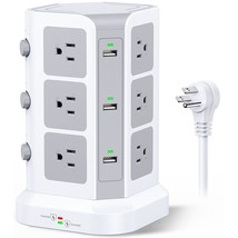 Power Strip Tower By , [15A 1500J] Surge Protector - 12 Ac Multiple Outlets &amp; 6  - £58.20 GBP