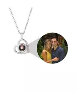 Personalized Stainless Steel 316L Heart Shape Custom Photo Projection Ne... - $15.90