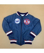 Vtg Navy Blue Baseball Jacket - 100% Nylon Track Coat - 6 Patches Sz: 12... - $40.83 CAD