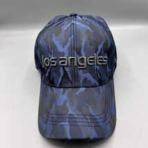 Los Angeles Hat Men Blue Black Camouflage Embroidered Strap Back Cap - $12.44 CAD