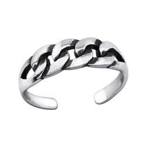 Patterned 5 mm Oxidized 925 Silver Toe Ring - £11.95 GBP