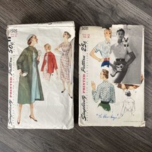 Vintage Sewing Pattern Lot of 2 Simplicity Misses' Size 14 Fashion 1950s CUT - $54.45