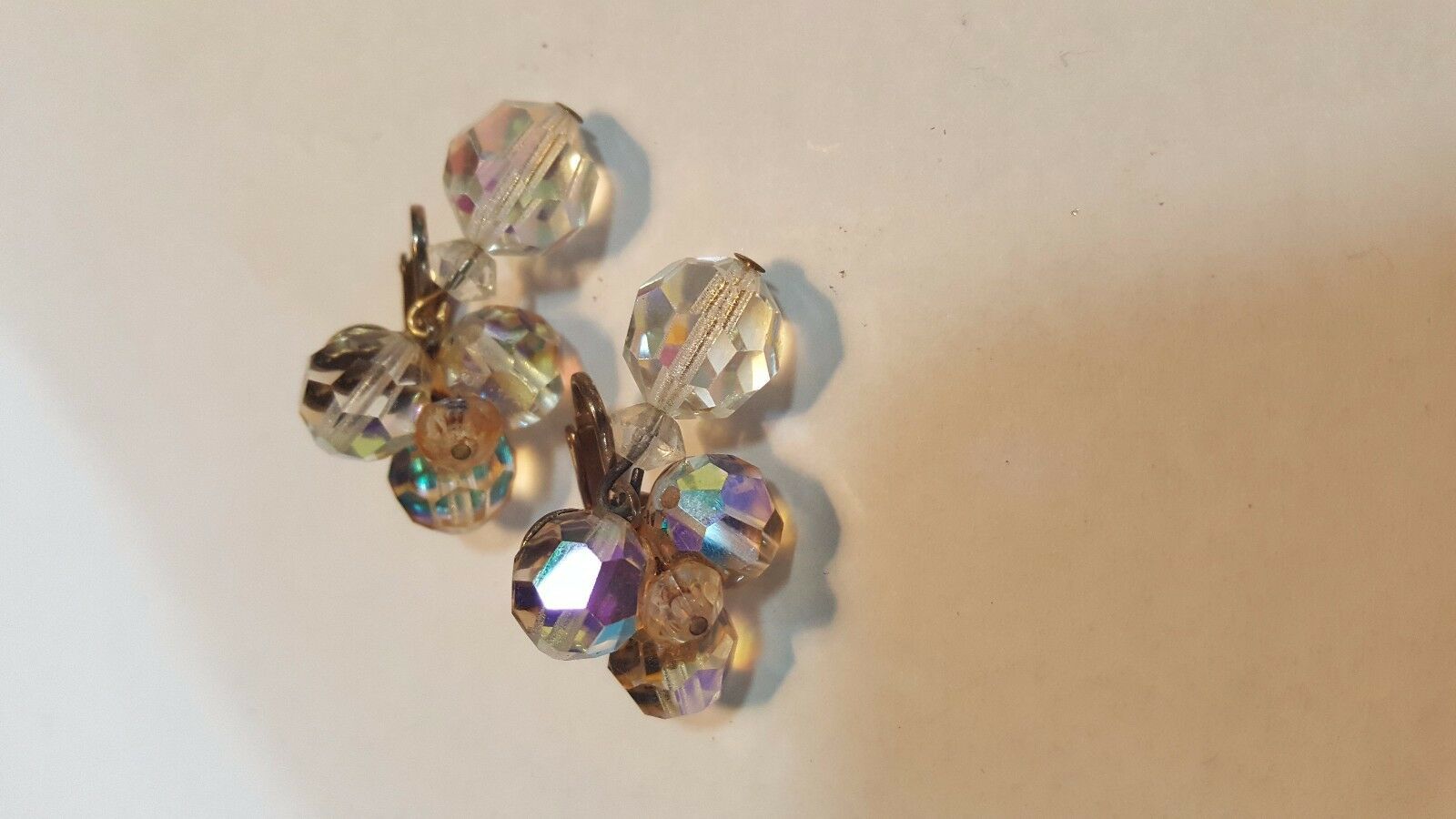 Primary image for STUNNING VINTAGE ESTATE CRYSTAL EARRINGS CLIP ON
