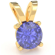 Tanzanite Solitaire Pendant In 14k Yellow Gold - £310.89 GBP