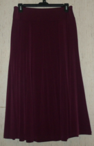 Excellent Womens Lane Bryant Burgundy Long Full Jersey Knit Skirt Size 14/16 - £21.04 GBP