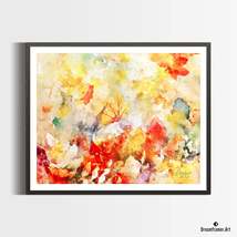 Premium Art Print Fall Leaves Abstract Art in Watercolors, by Dreamframer Art - £30.42 GBP+