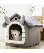Indoor Warm Dog House Soft Pet Bed Tent House Dog Kennel Cat Bed with Re... - £31.23 GBP+