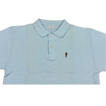 Vintage 60s Polo Shirt Penny’s Towncraft Seahorse Logo Men’s Large Light Blue - £23.66 GBP