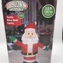 Gemmy SANTA 3.5 Ft Tall LED Airblown Inflatable Lights Up, tested works - £24.11 GBP