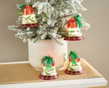 Set of 4 Illuminated Mercury Glass Plaid Bells by Valerie in - $193.99
