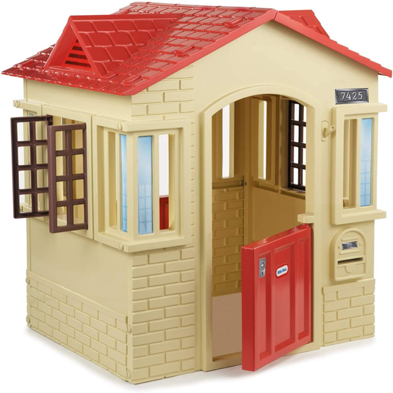 Little Tikes Cape Cottage Playhouse Tan Playroom Backyard Outdoor Fun Kids New - $162.37