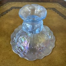 Vintage Fenton Blue Opalescent Electric Glass 3” Taper Candle Holder - $21.77