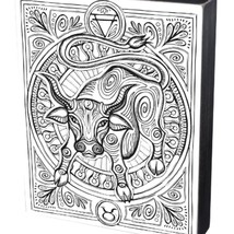 Primitives by Kathy Taurus Bull Colorable Wall Art - Zodiac Color a Sign - $12.60