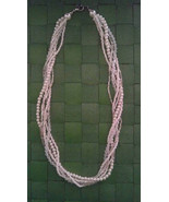 Twisted White &amp; Cream Colored Pearl &amp; Beaded Necklace - £27.58 GBP