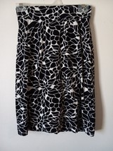 Merona Womens Skirt Black Floral Stretch Poly Spandex Sz XS with Undersh... - $15.84