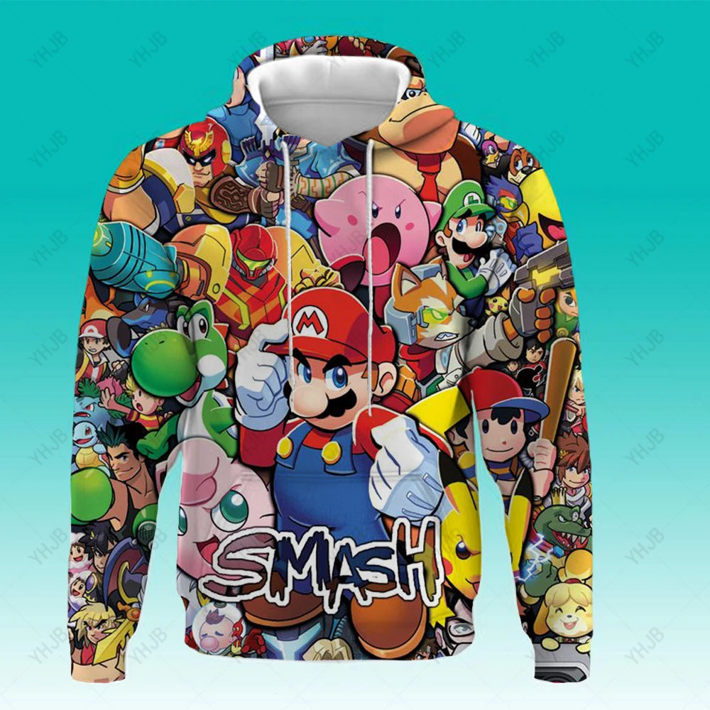 Super Mario Game 3D Printing Boys Hoodies Autumn Hooded Sweatshirt For Boys Kids - £18.45 GBP+