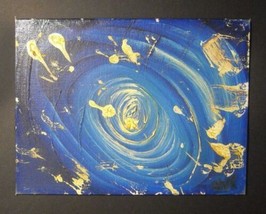 Outer Space 1967 * Original Oil Painting * Signed Swk * Cosmic Abstract Eye Hole - £280.85 GBP