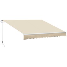 Outsunny 12x8 Manual Crank Retractable Patio Awning, Cream - $282.99