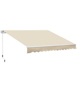 Outsunny 12x8 Manual Crank Retractable Patio Awning, Cream - $5,252.73 MXN