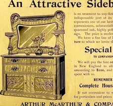 Arthur McArthur Sideboard Hutch 1894 Advertisement Victorian Furniture A... - £13.70 GBP