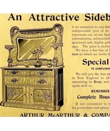 Arthur McArthur Sideboard Hutch 1894 Advertisement Victorian Furniture A... - £13.74 GBP