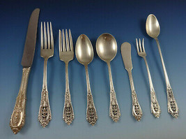 Rose Point by Wallace Sterling Silver Flatware Set For 8 Service 75 Pieces - £3,214.95 GBP