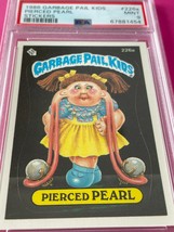 Psa 9 Topps Garbage Pail Kids 226a Pierced Pearl Trading Card Green Slime Error - £140.48 GBP