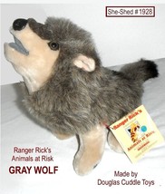 Vintage Ranger Rick&#39;s Animals in Danger GRAY WOLF #1509 (New w/ tags) Plush Toy - £14.11 GBP