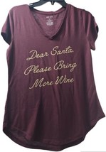 Apt 9 Christmas Top Medium &quot;Dear Santa, Please Bring More Wine&quot; - £4.31 GBP