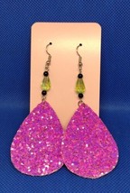 Sparkly Pink Pastel Glitter Confetti Earrings - $2.97