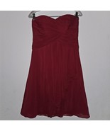 David&#39;s Bridal Strapless Red Dress Short Lined Size 6 Formal Bridesmaid ... - $29.65