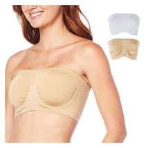 Rhonda Shear 2-pack Seamless Underwire Bandeau Bra (Beige/White, Small) 793358 - £13.11 GBP