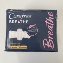 Carefree Breathe Ultra Thin Pads Regular Absorbancy, 16 Count - £11.53 GBP