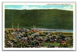 View of Paper Mills Lock Haven Pennsylvania PA UNP WB Postcard N20 - £2.29 GBP