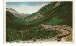 The Spiral Tunnels Train Yoho National Park B C Canada postcard lithograph vtg - £5.41 GBP