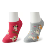 NEW Womens Dog Pattern No Show Novelty Socks Set of 2 Pr gray, pink ladies 9-11 - $5.95