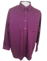 Geoffrey Beene Men Dress Shirt L/S purple 18.5-34/35 cotton blend regula... - £15.56 GBP