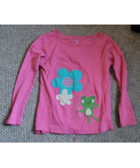 Girls Carter Size 5T Pink Long Sleeve Pullover Shirt Frog Flower Spring ... - £6.75 GBP