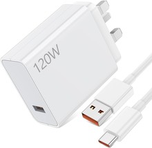 Genuine Xiaomi 120W Ultra Fast Charger UK Plug + USB-C 6A Cable MDY-13-EF - New - £30.16 GBP