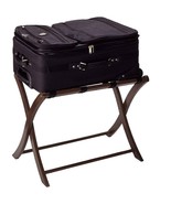 Solid Wood Folding Luggage Rack in Medium Brown Finish with Black Nylon ... - $2,308.52 MXN