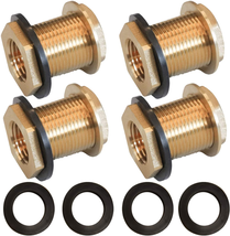 Solid Brass Bulkhead Fitting 1/2&quot; Female 3/4&quot; Male Water Tank Connector ... - $23.59