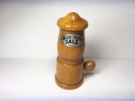 VINTAGE WOOD SALT DISPENSER  SALZ   SALT SHAKER HALLORE STREUER UNUSED - $24.70