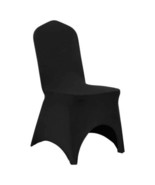 50 Pcs Black Chair Covers Polyester Spandex Stretch Slipcovers for Weddi... - $113.98