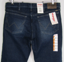 Wrangler Men&#39;s Relaxed Fit Straight Leg Denim Jeans Dark Stone Size 36 x 30 - £20.13 GBP