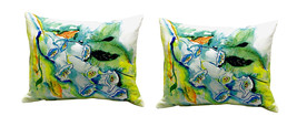 Pair of Betsy Drake Foxgloves No Cord Pillows 16 Inch X 20 Inch - £62.57 GBP