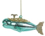 Dept 56 Blue Pearl Bay Whale Glass Christmas Ornament  - £8.91 GBP