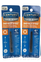 Century Drill&amp;Tool #66225 T-25 Impact Pro Torsion Screwdriver Bits Pack ... - £11.86 GBP